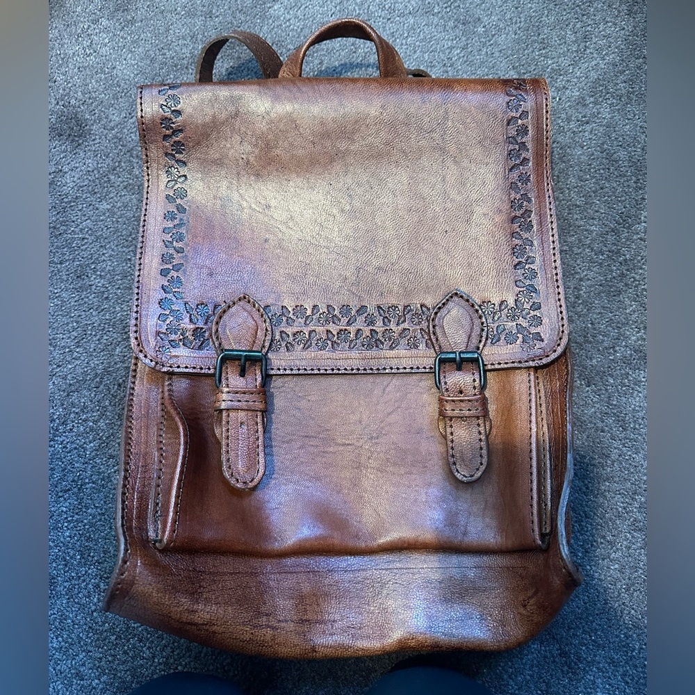 Brown Leather Backpack